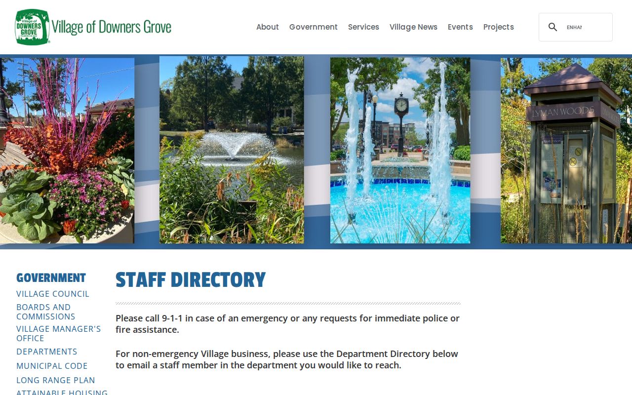 Downers Grove residents directory staff contacts